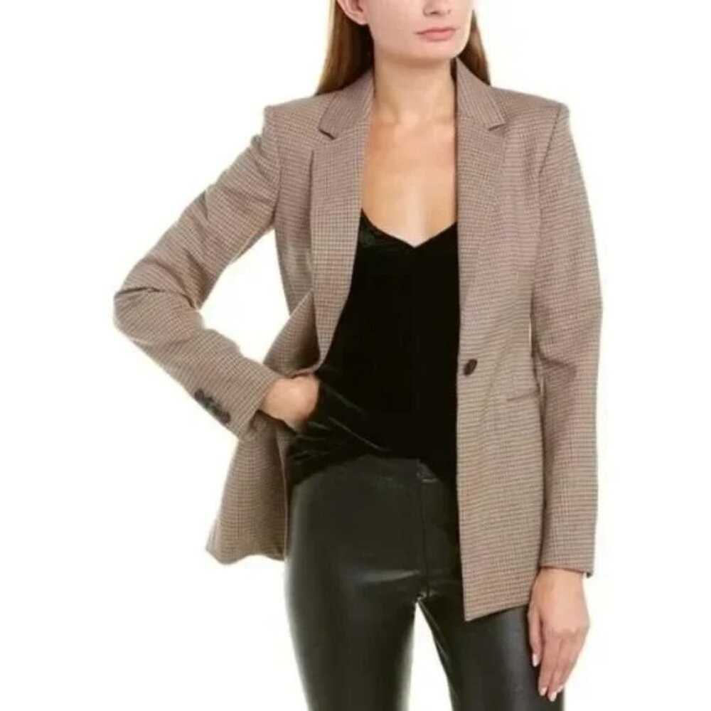 Theory Portland Power Wool Plaid Jacket - Size 6